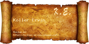 Koller Ervin névjegykártya