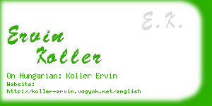 ervin koller business card